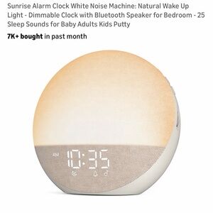 Sunrise Wake-Up Alarm Clock with White Noise & Bluetooth Speaker - White